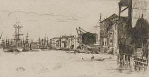 自由貿易埠頭、1877年（紙にエッチング）